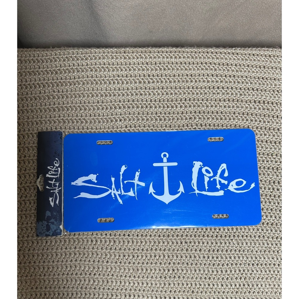 Salt Life Blue Anchor Logo Novelty Car Truck License Plate Beach Ocean Decor